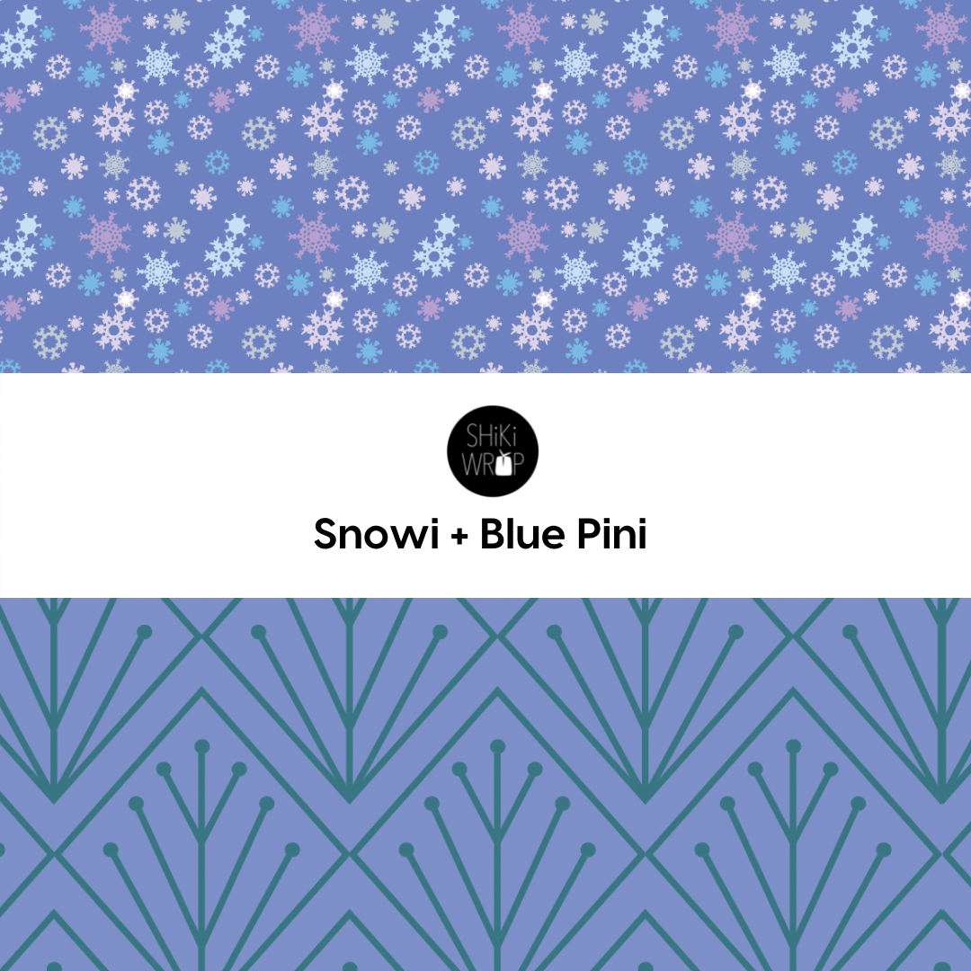 Large Reusable Cloth Furoshiki Gift Wrap | Snowflakes & Pine - Homeland Harvest
