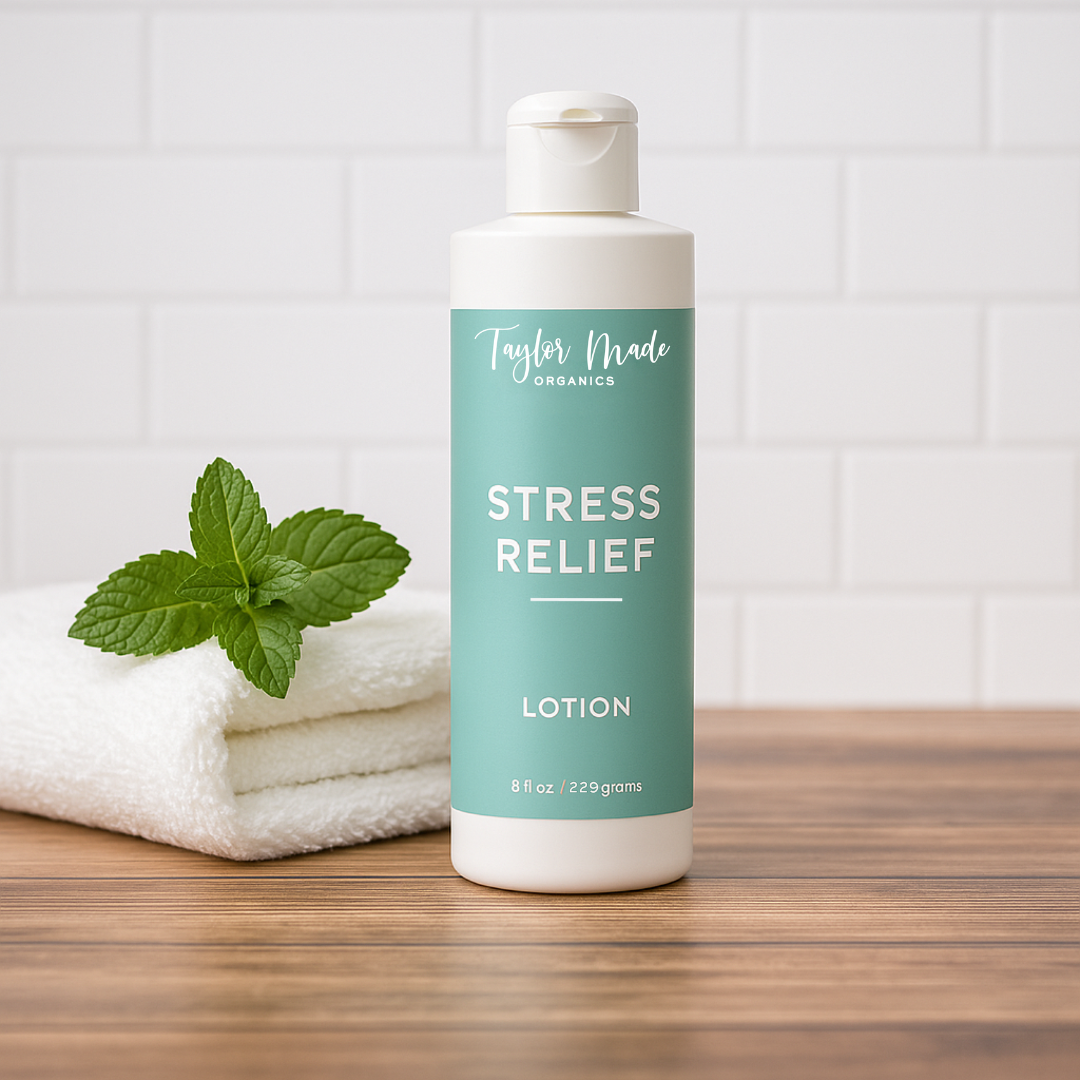 Stress Relief Organic Lotion | lightweight + non-greasy - Homeland Harvest