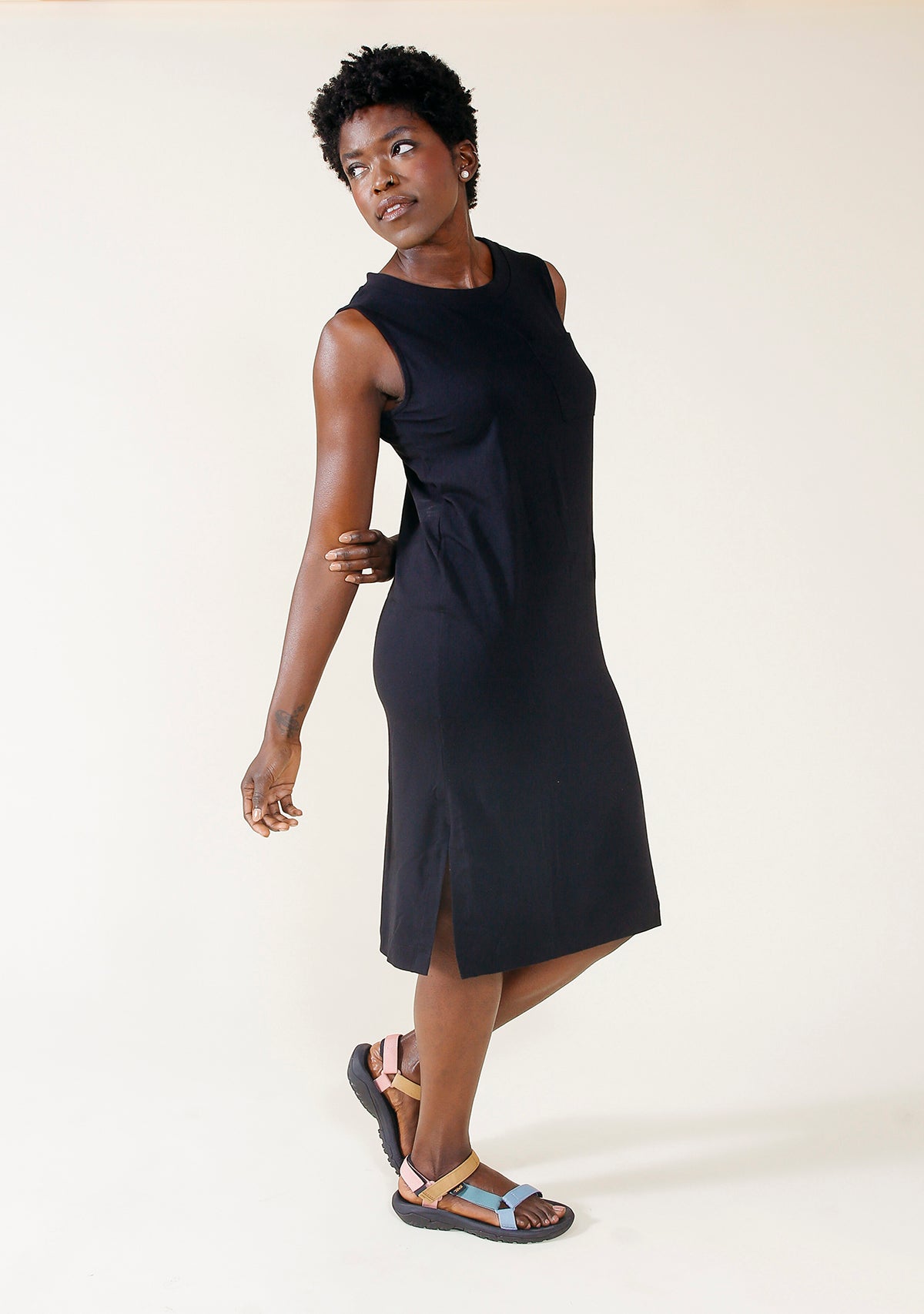 Sophie Tank Jersey Dress - Black - Homeland Harvest