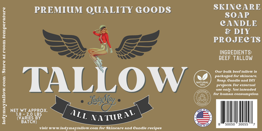 Unscented Beef Tallow - 2 Pounds | 100% Natural & Pure
