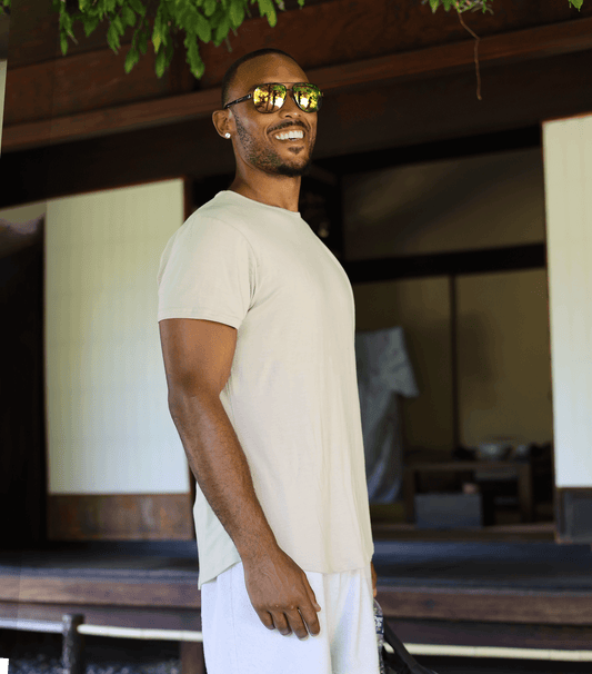 Bamboo Swift Curve-Hem T-Shirt - Sandstone - Homeland Harvest