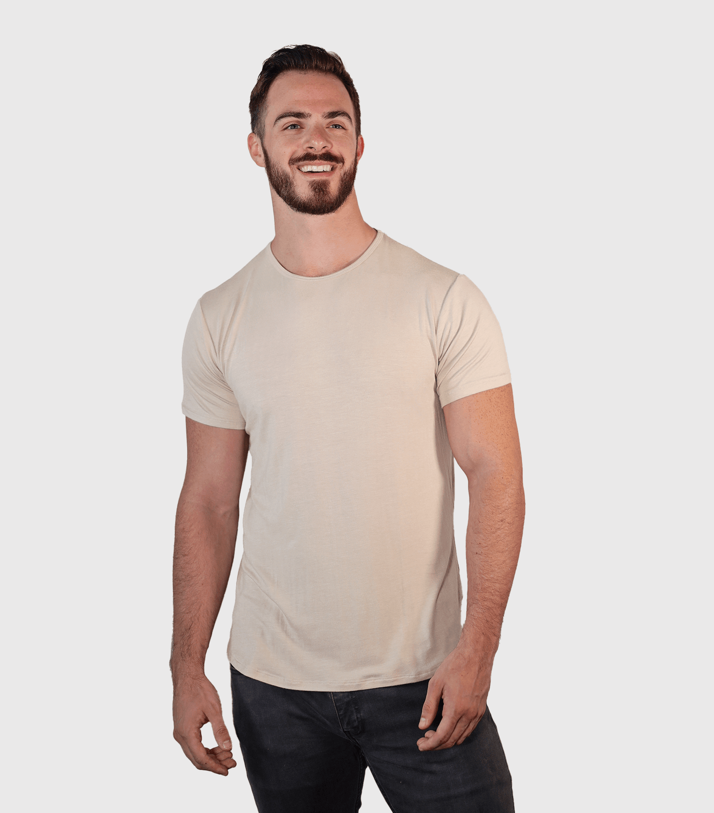 Bamboo Swift Curve-Hem T-Shirt - Sandstone - Homeland Harvest