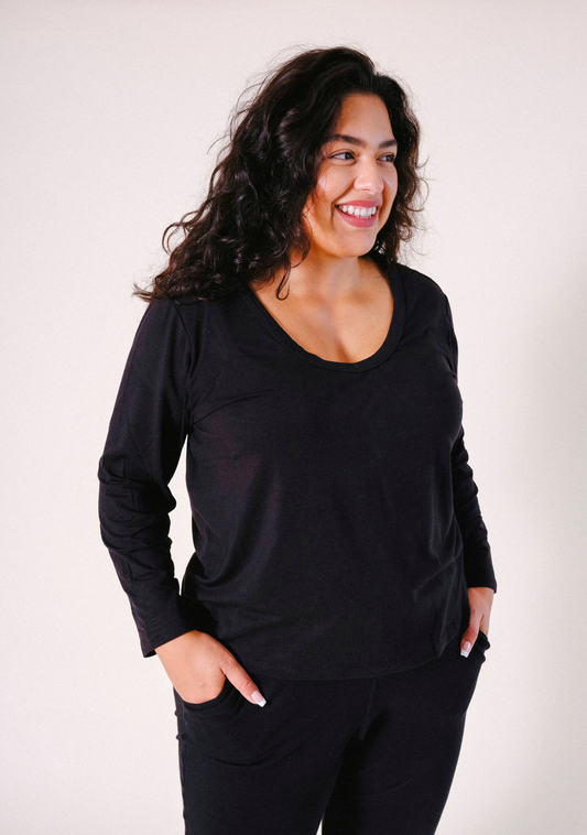 Toni PJ Shirt - Black - Homeland Harvest