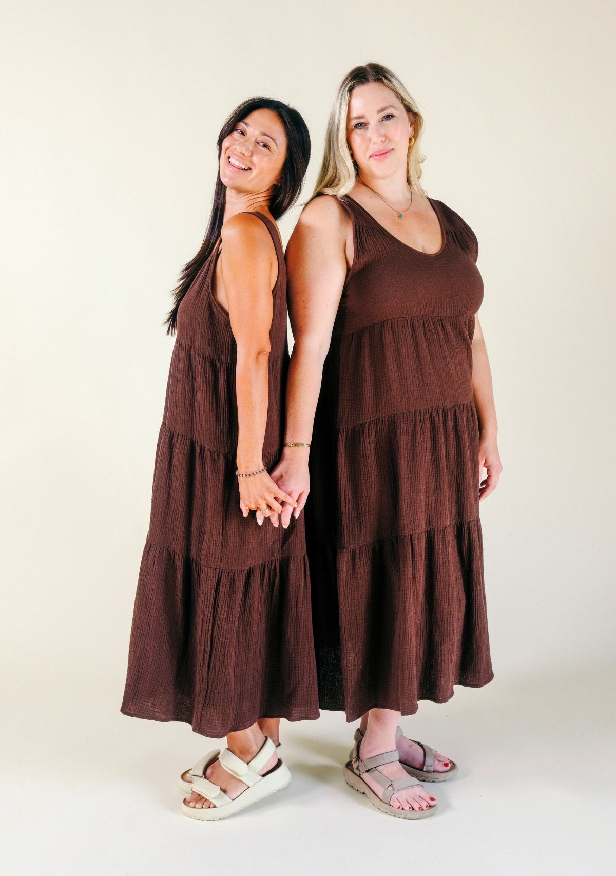 Teresa Tiered Tank Dress - Chicory Coffee - Homeland Harvest