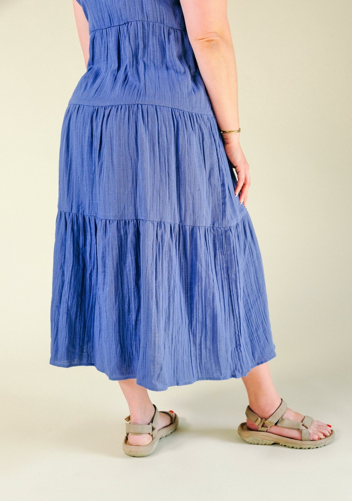 Teresa Tiered Tank Dress - Ocean - Homeland Harvest