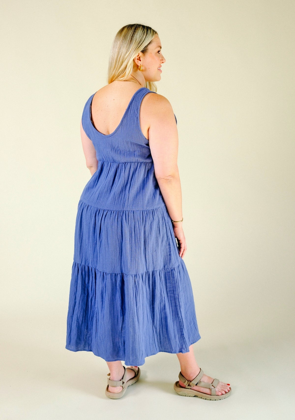 Teresa Tiered Tank Dress - Ocean - Homeland Harvest