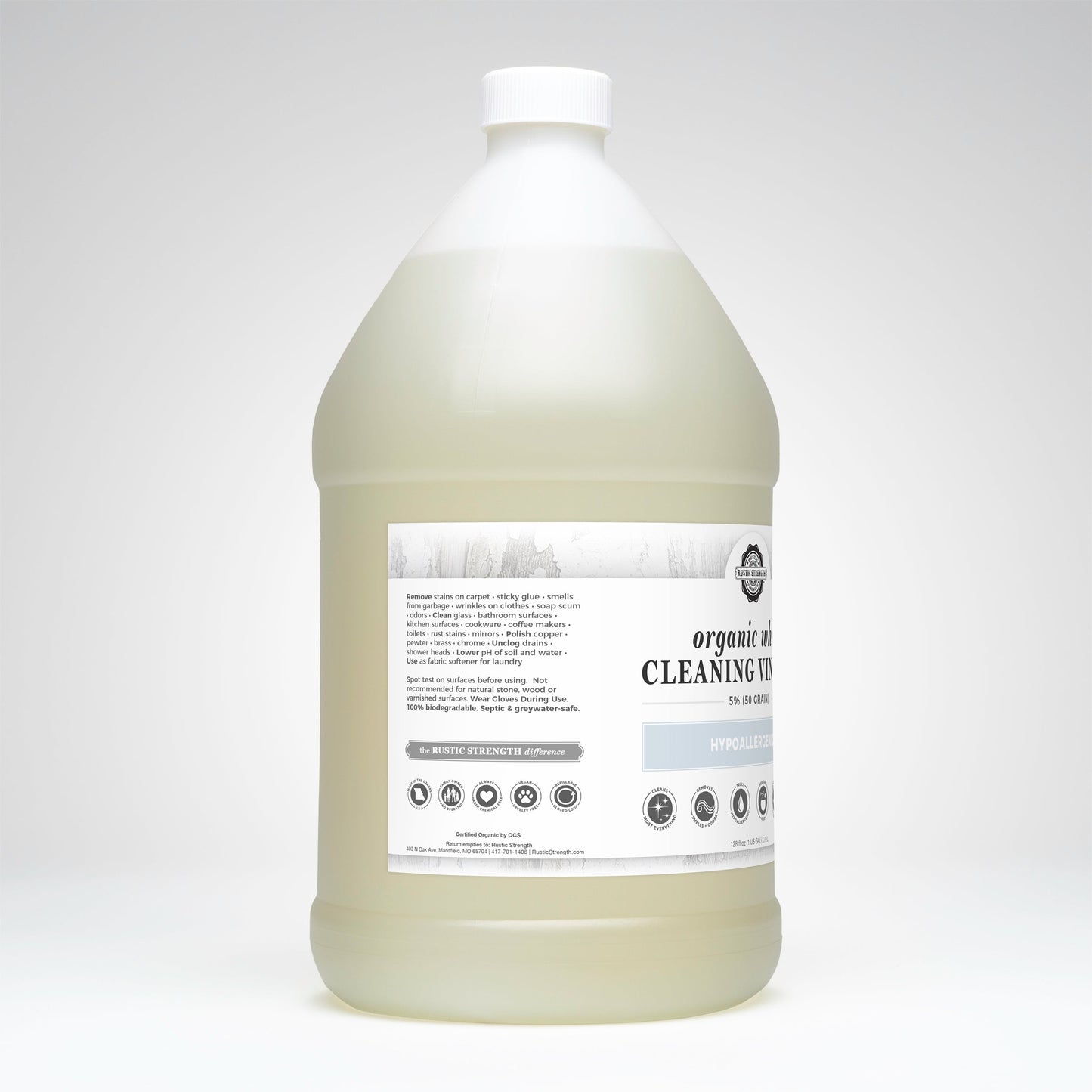 Organic White Cleaning Vinegar | 5% (50 grain) - Homeland Harvest