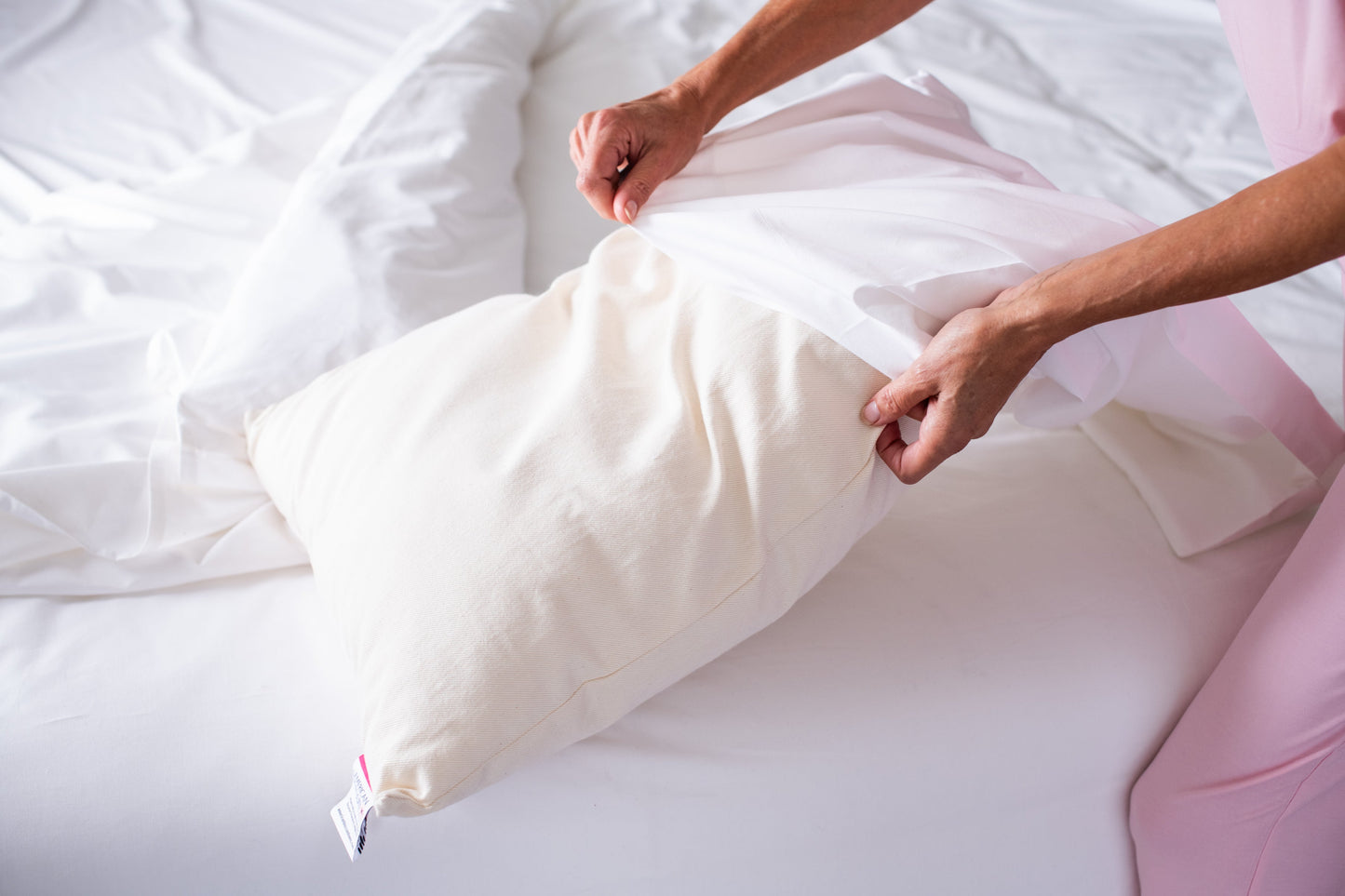 Natural Cotton Pillow With Wool Filling - Homeland Harvest