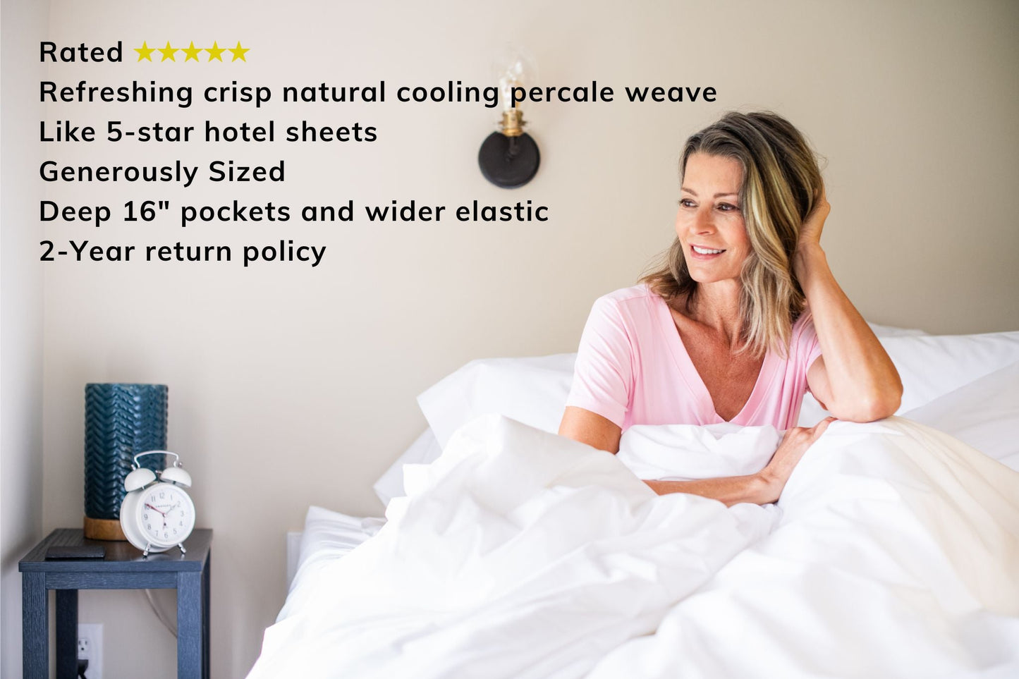 Cotton Percale Bed Sheet Set - Homeland Harvest