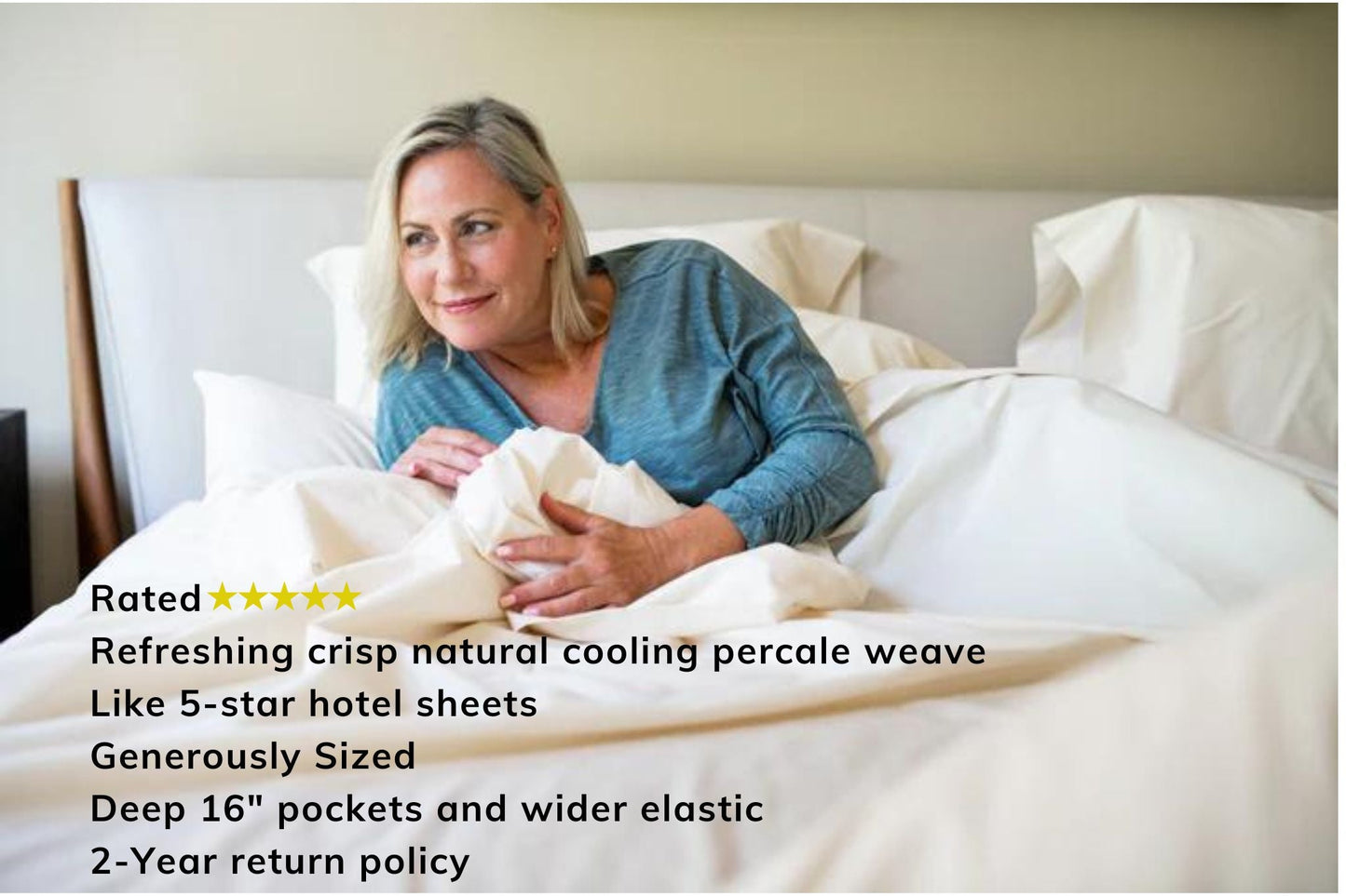 Cotton Percale Bed Sheet Set - Homeland Harvest