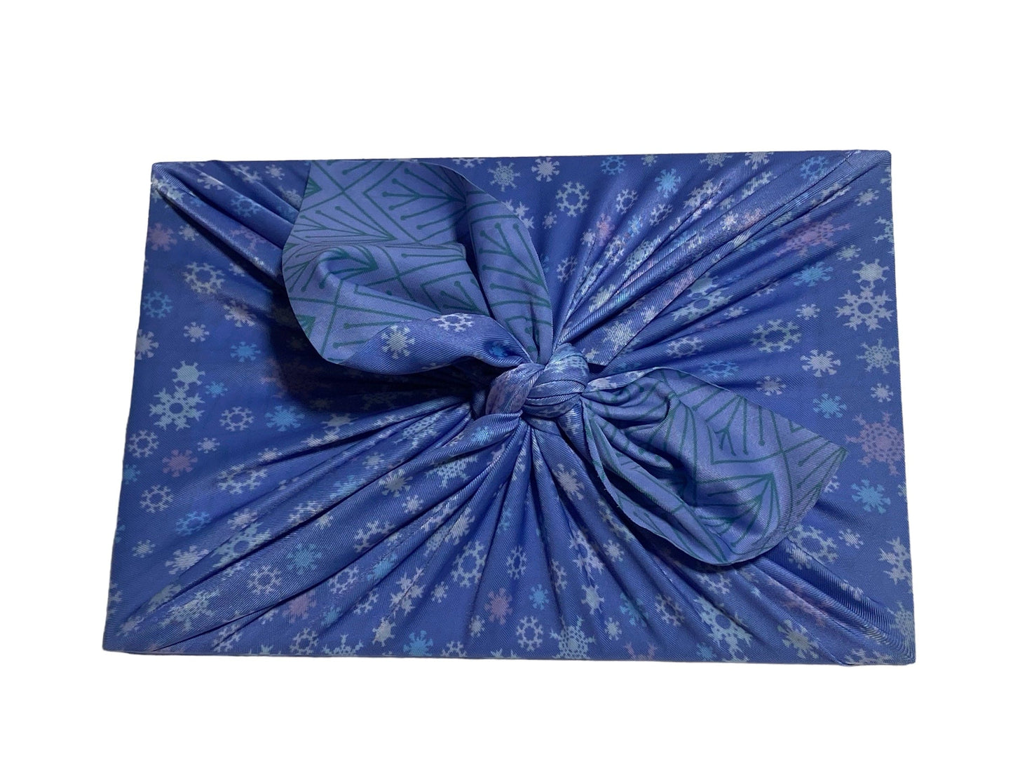 Small Reusable Cloth Furoshiki Gift Wrap | Snowflakes & Pine - Homeland Harvest