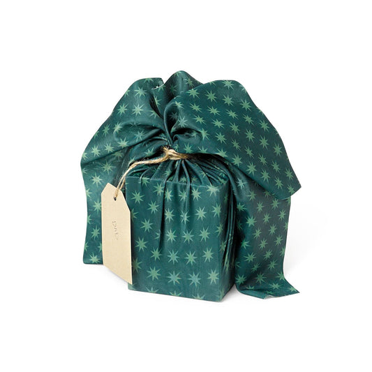 Small Reusable Cloth Furoshiki Gift Wrap | Christmas Trees & Stars - Homeland Harvest
