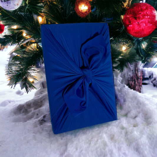 Small Reusable Cloth Furoshiki Gift Wrap | Deep Blue - Homeland Harvest