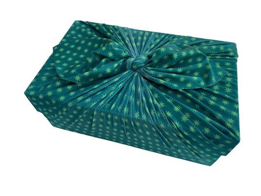 Large Reusable Cloth Furoshiki Gift Wrap | Christmas Trees & Stars - Homeland Harvest