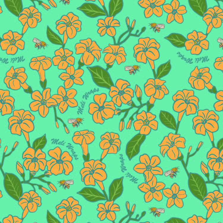 Beeswax Food Wrap - Puakenikeni Print - Homeland Harvest