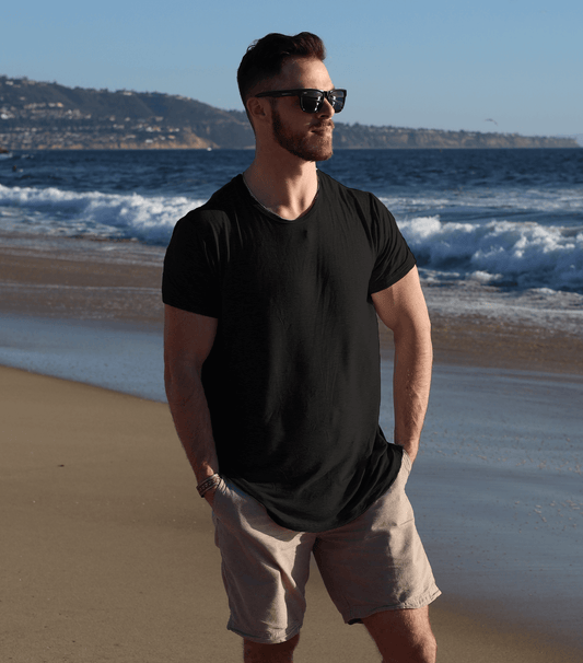 Bamboo Swift Curve-Hem Tee - Black - Homeland Harvest