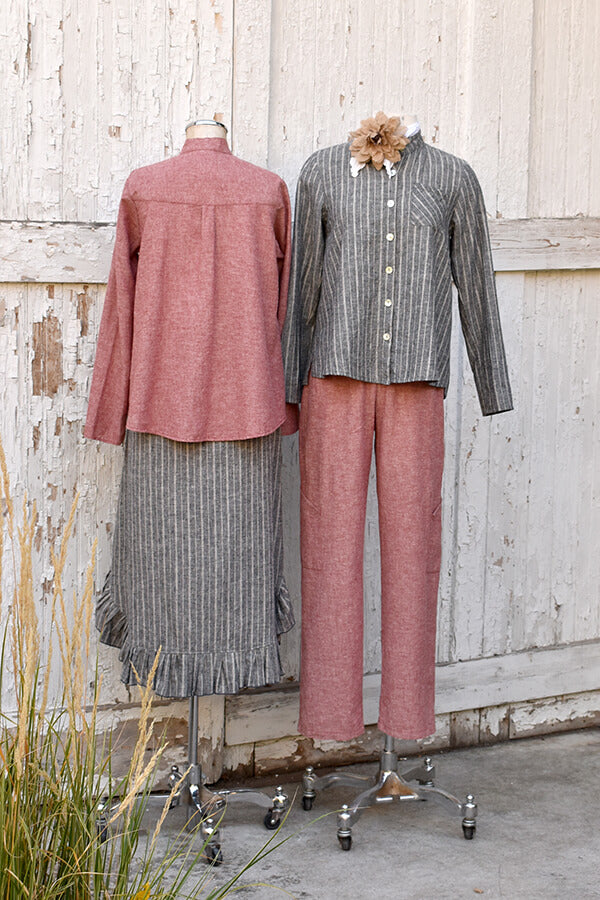 hemp and organic cotton button front a-line blouse - Homeland Harvest