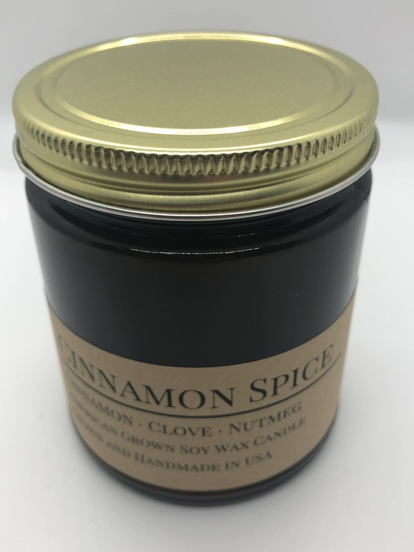 Cinnamon Spice Soy Wax Candle | 9 oz Amber Apothecary Jar