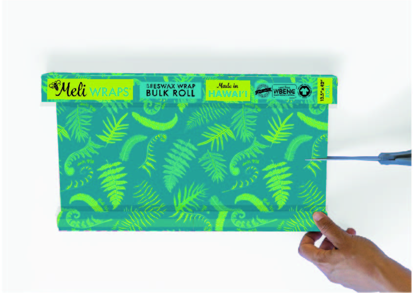 Beeswax Wrap Bulk Roll - Fern Print - Homeland Harvest