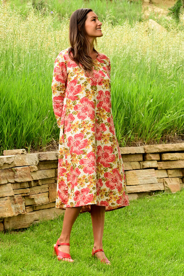 floral linen dress - Homeland Harvest