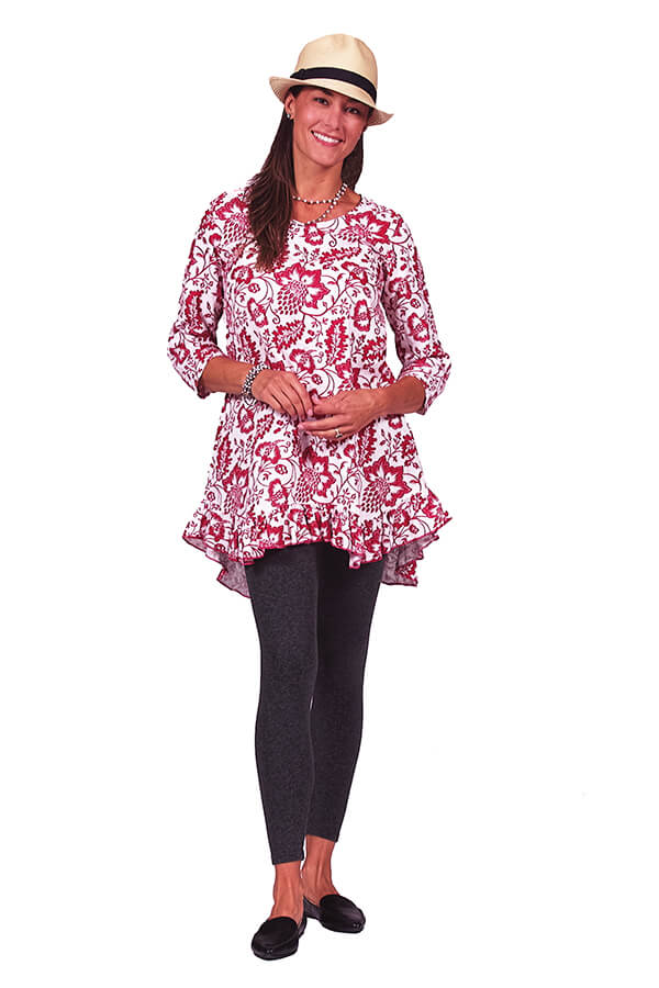 floral ruffle tunic - Homeland Harvest