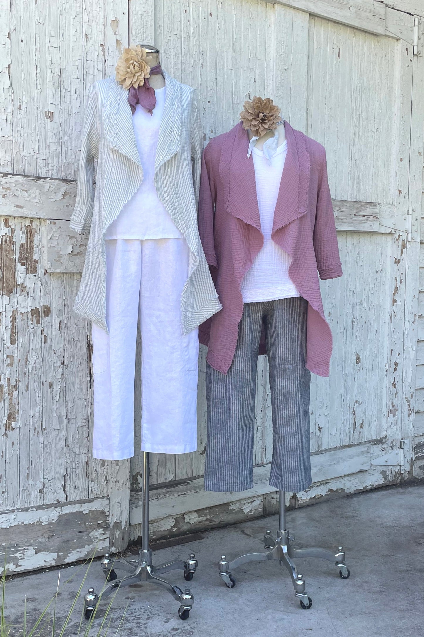 organic cotton gauze open front jacket - Homeland Harvest