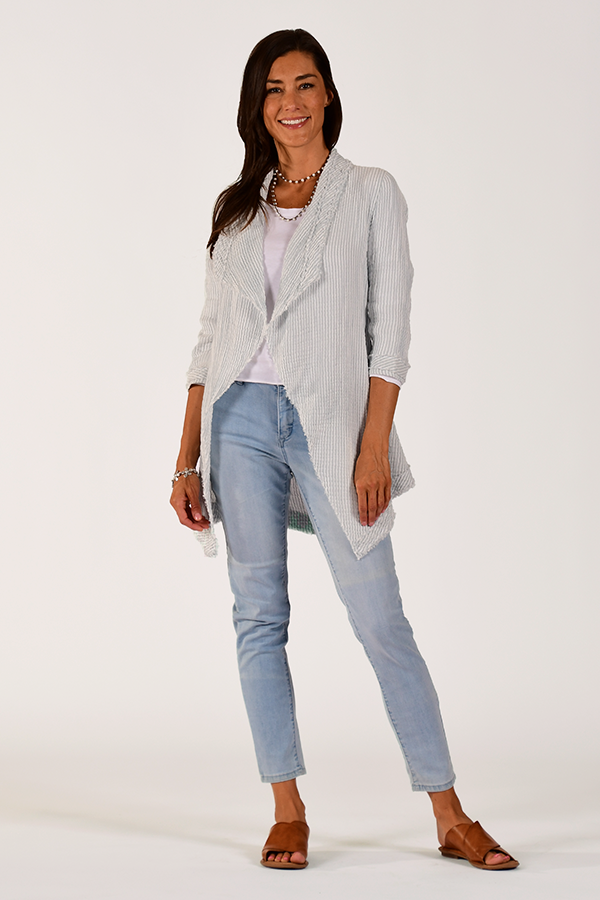 organic cotton gauze open front jacket - Homeland Harvest
