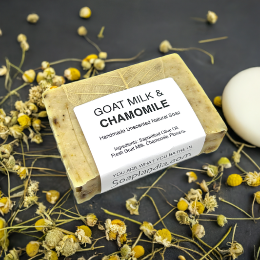 Goat Milk & Olive Oil Bar Soap with Chamomile, Unscented - Homeland Harvest