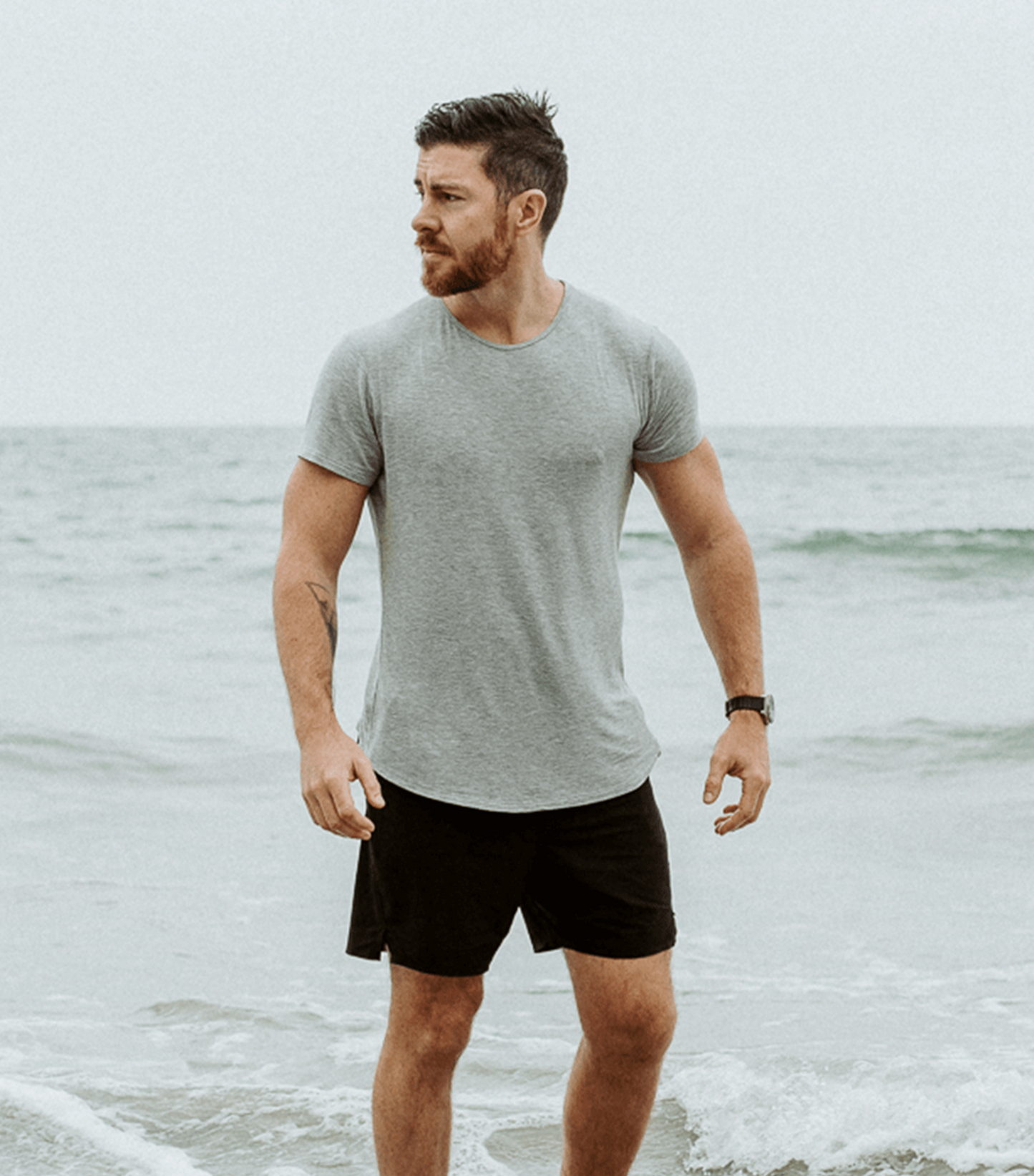 Bamboo Swift Curve-Hem T-Shirt - Sandstone - Homeland Harvest