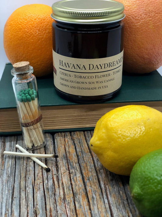 Havana Daydreamin' Soy Wax Candle | 9 oz Amber Apothecary Jar