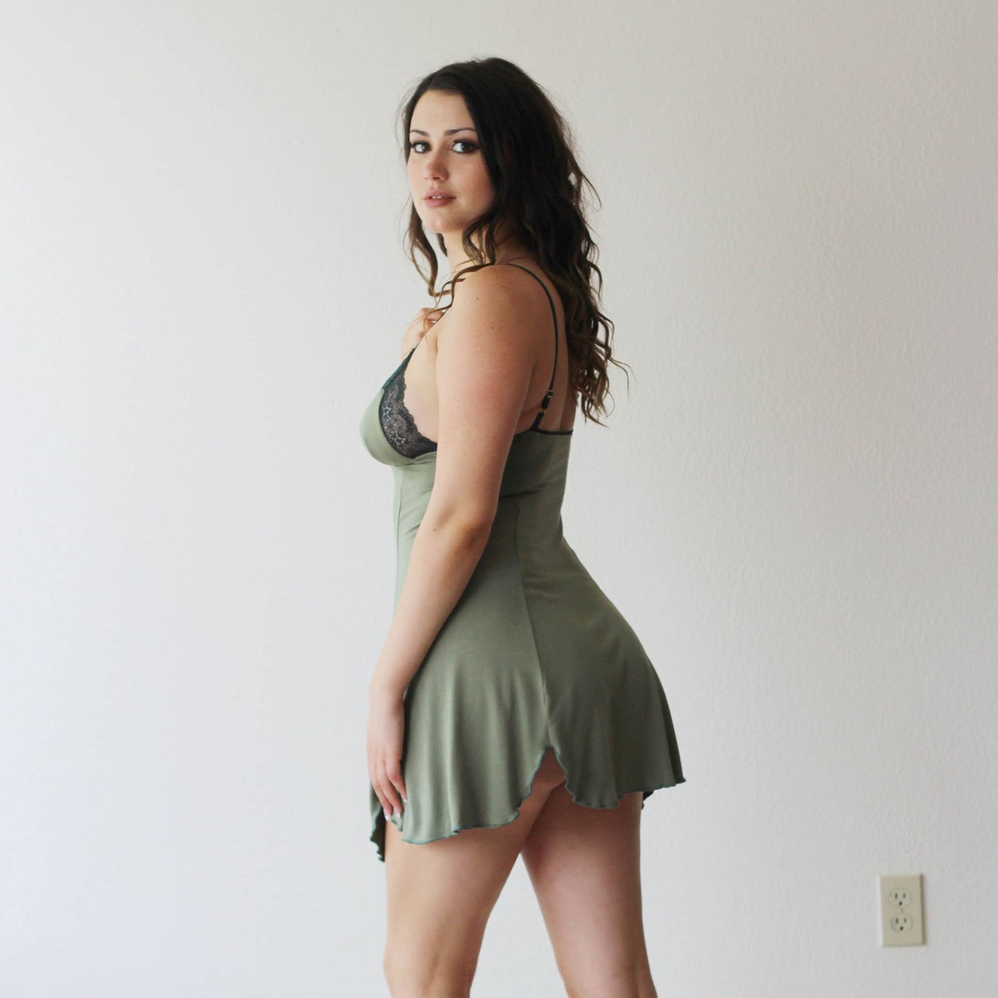 Bamboo Chemise with Scallop Hemline - Homeland Harvest