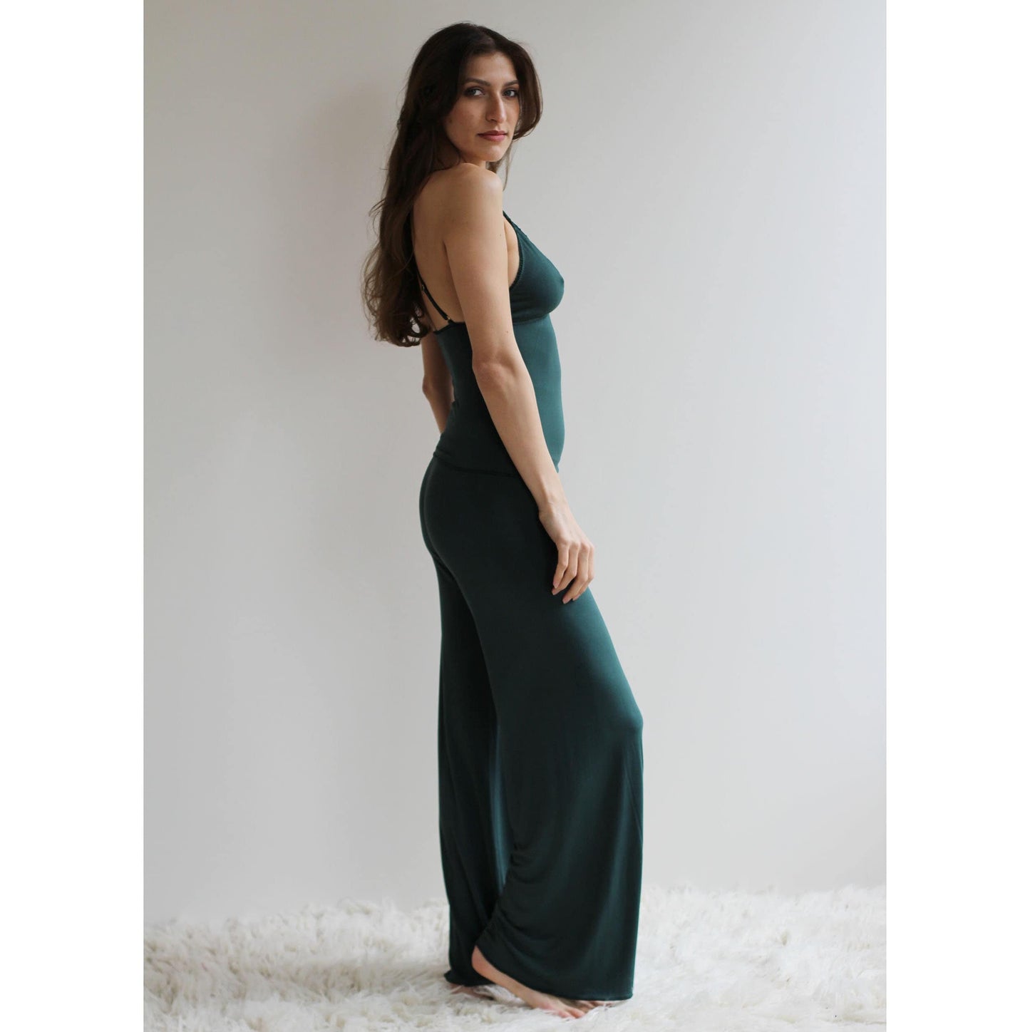 Pajama Set including Bamboo Pants and a lace trimmed Camisole - Homeland Harvest