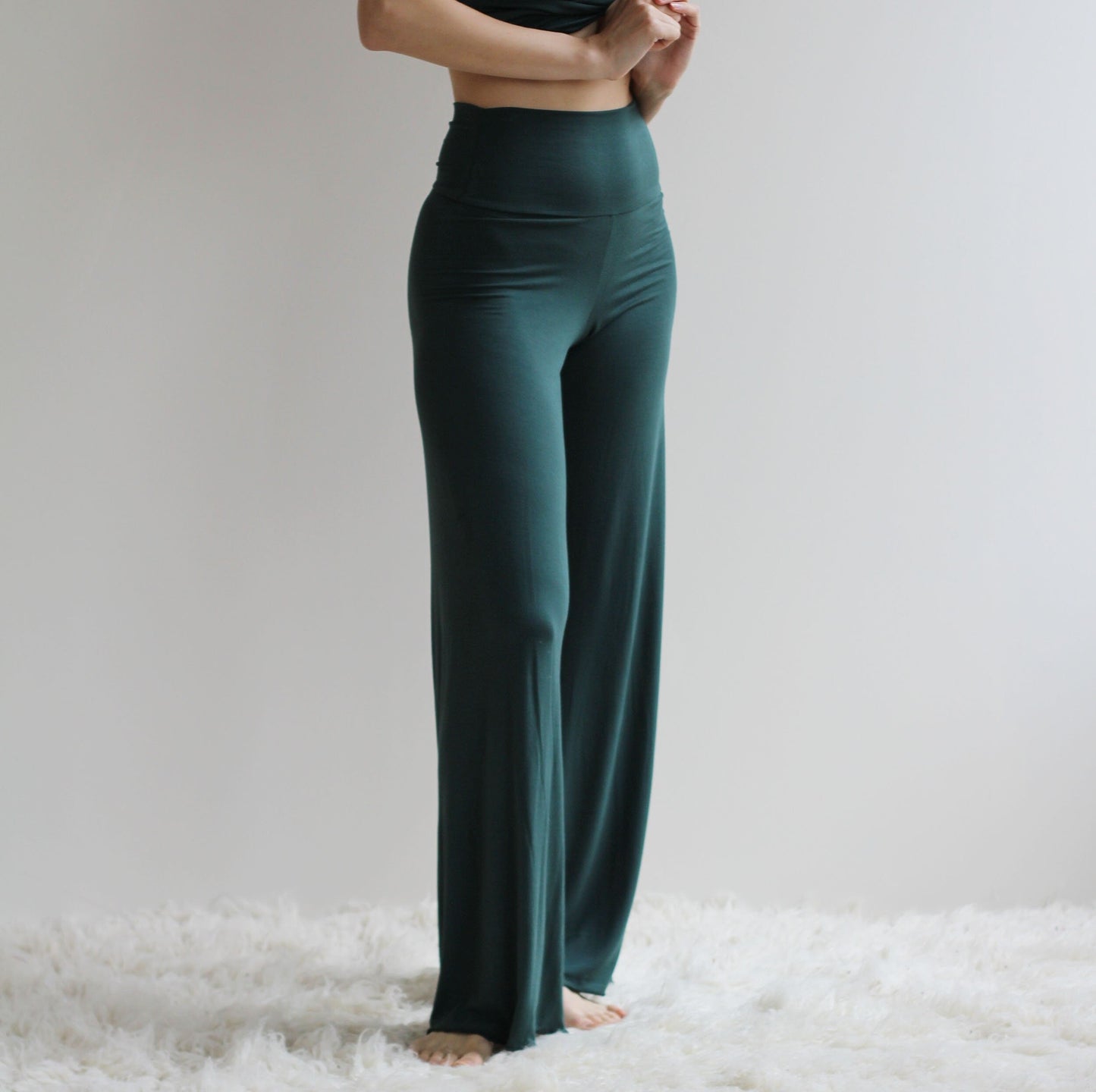 Pajama Set including Bamboo Pants and a lace trimmed Camisole - Homeland Harvest