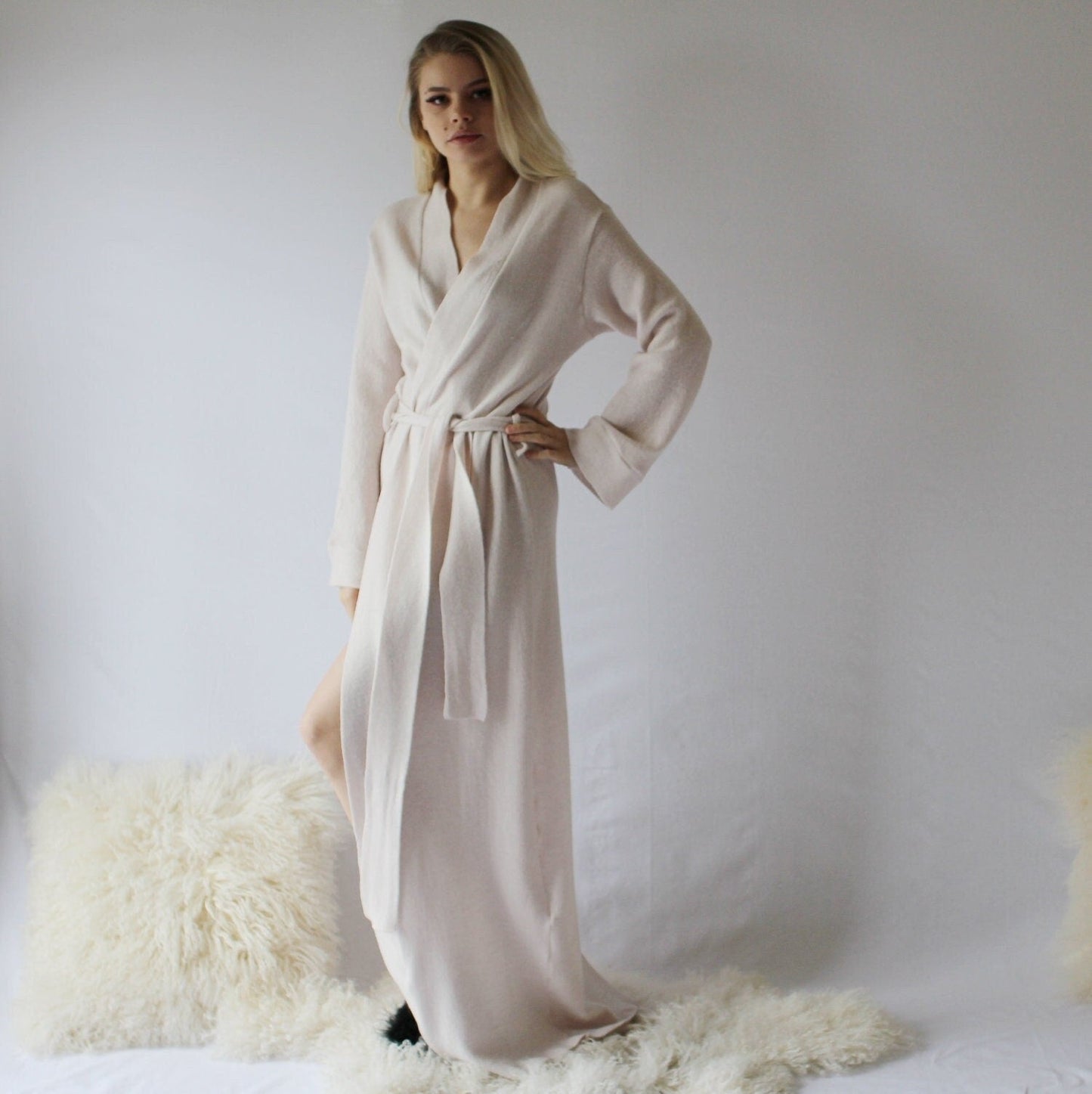 Long Merino Wool Robe - Homeland Harvest