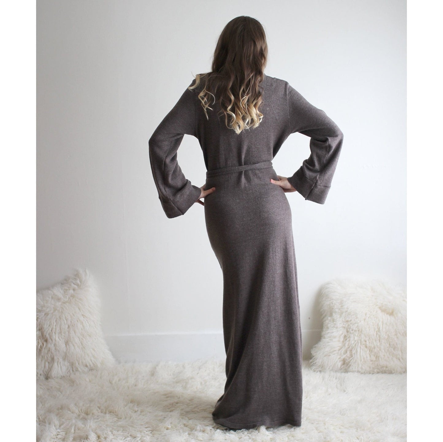 Merino Wool Robe in Full Length - Homeland Harvest