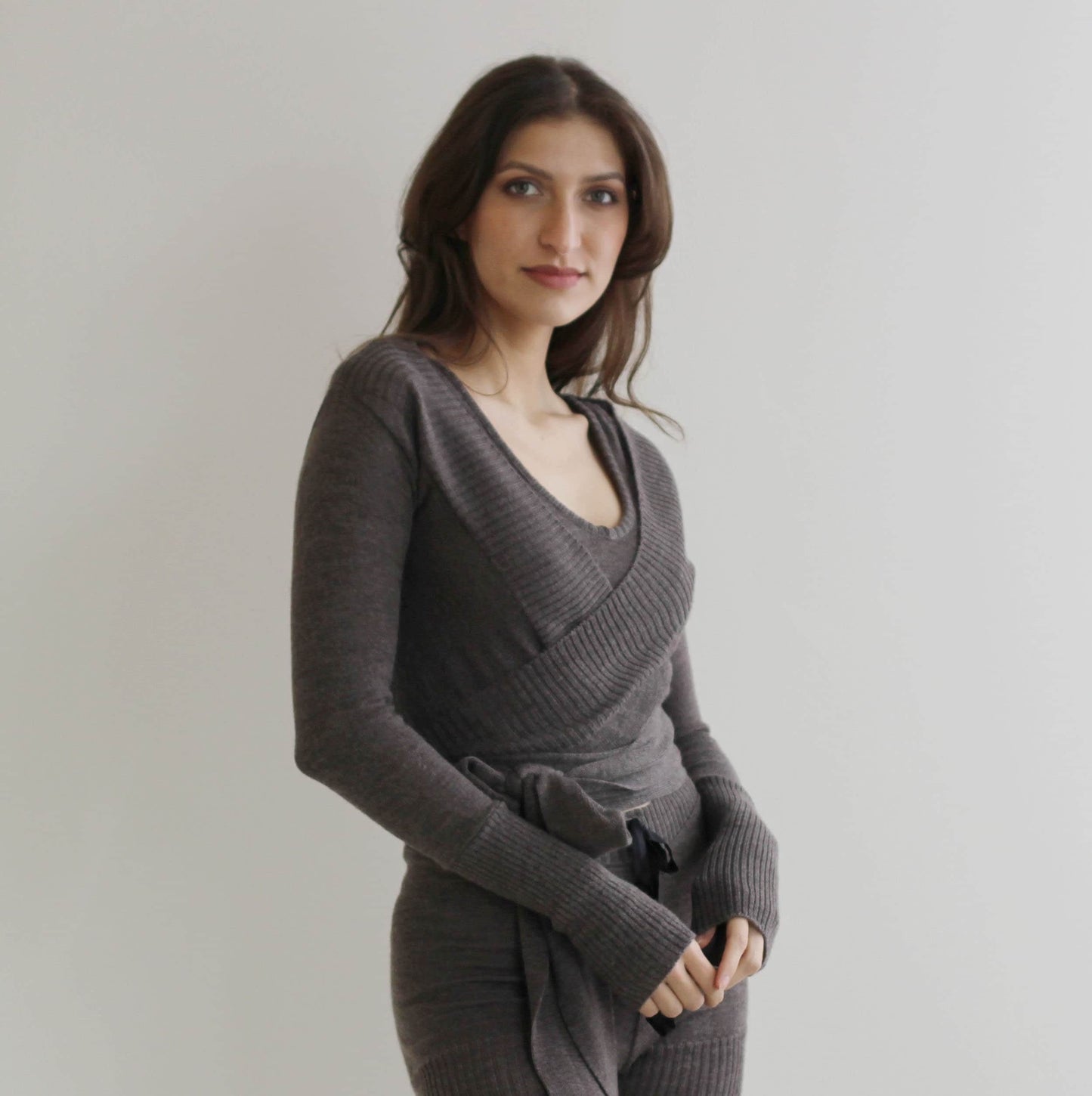 2 Piece Sweater Set includes Wool Cardigan Shrug and Cropped Tank Top - Homeland Harvest