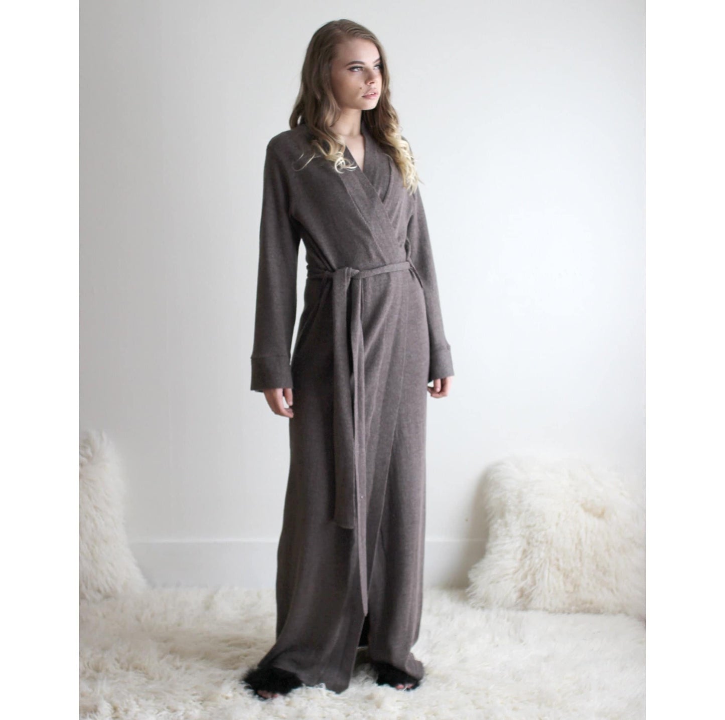 Merino Wool Robe in Full Length - Homeland Harvest