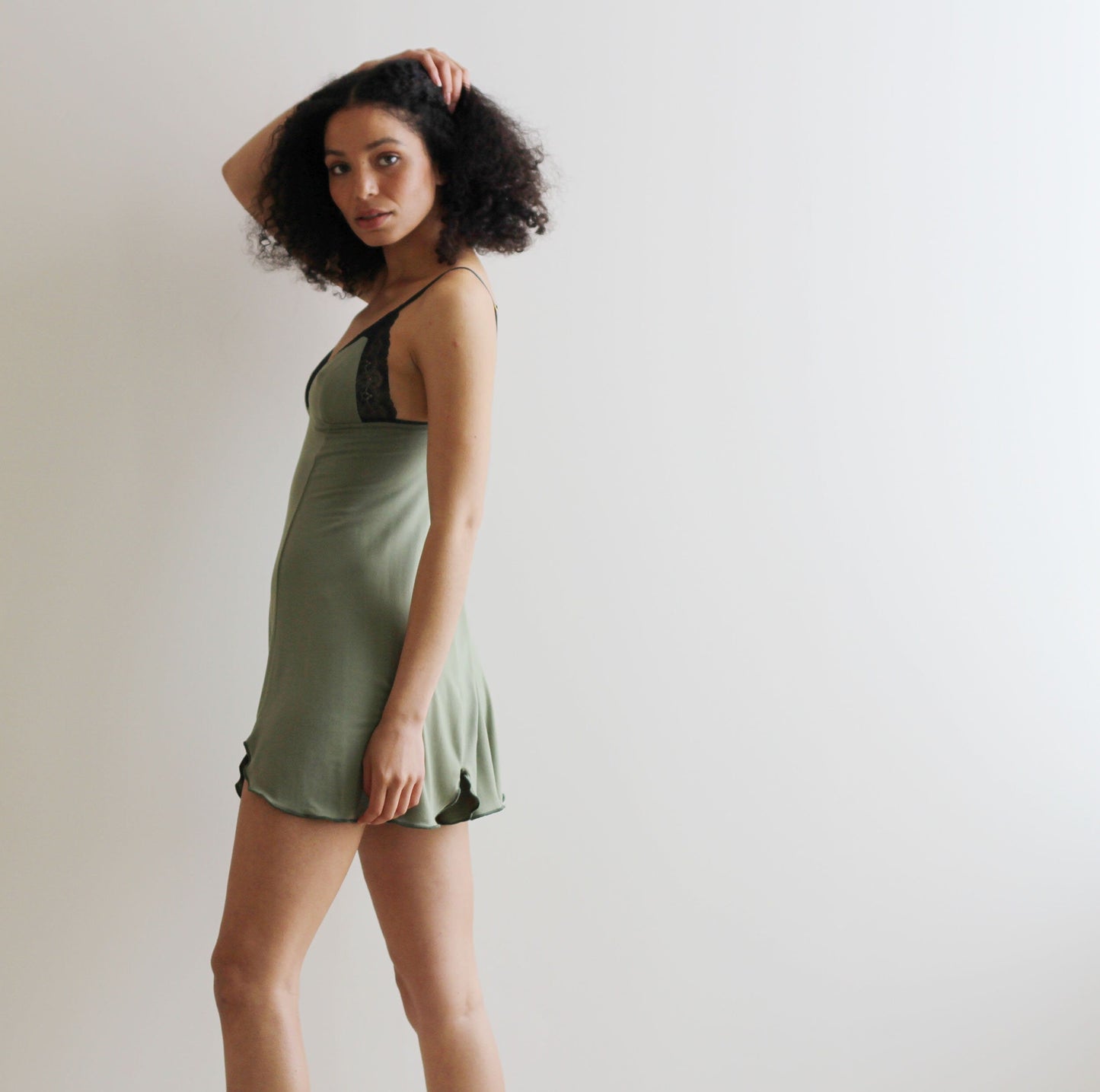 Bamboo Chemise with Scallop Hemline - Homeland Harvest