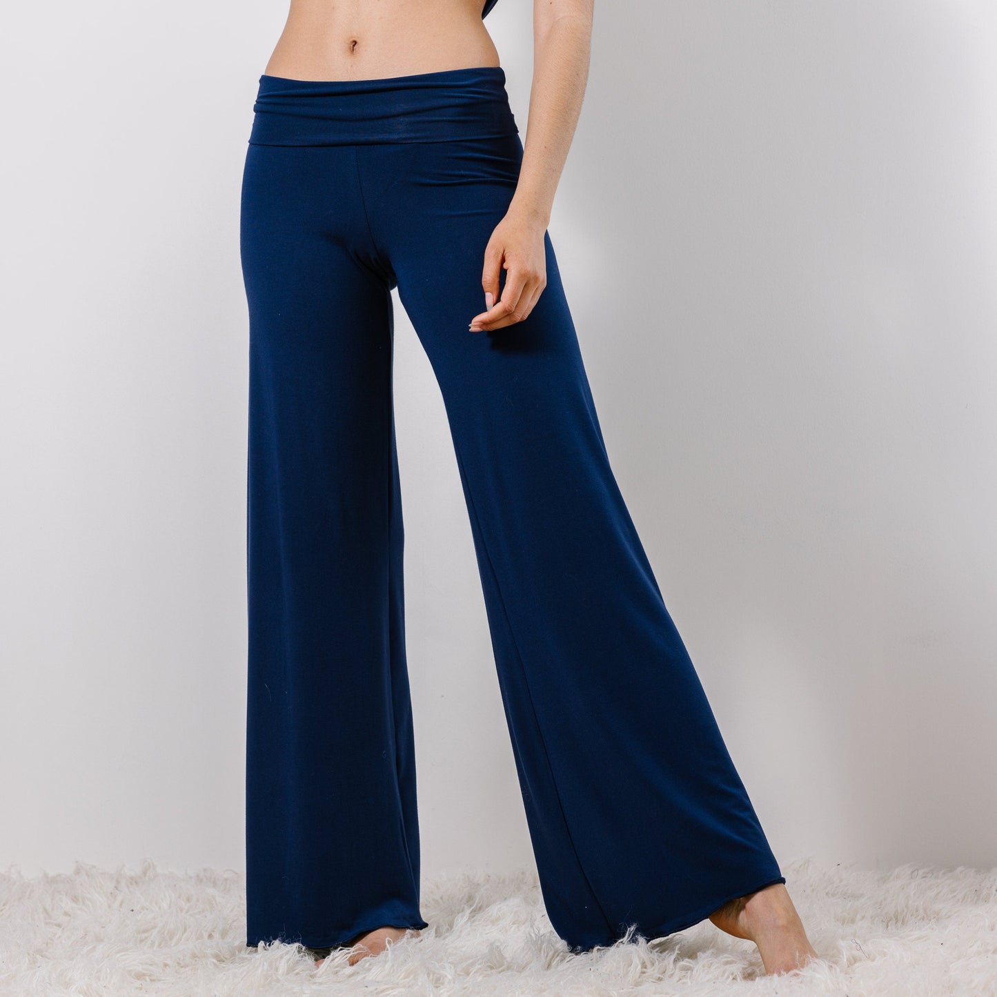 Wide Leg lounge pants with a Foldover Waist - Homeland Harvest