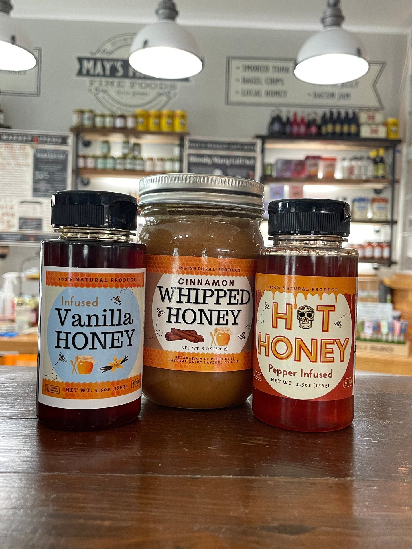 Vanilla Infused Raw Unfiltered Honey, 9oz glass jar by The Lady May