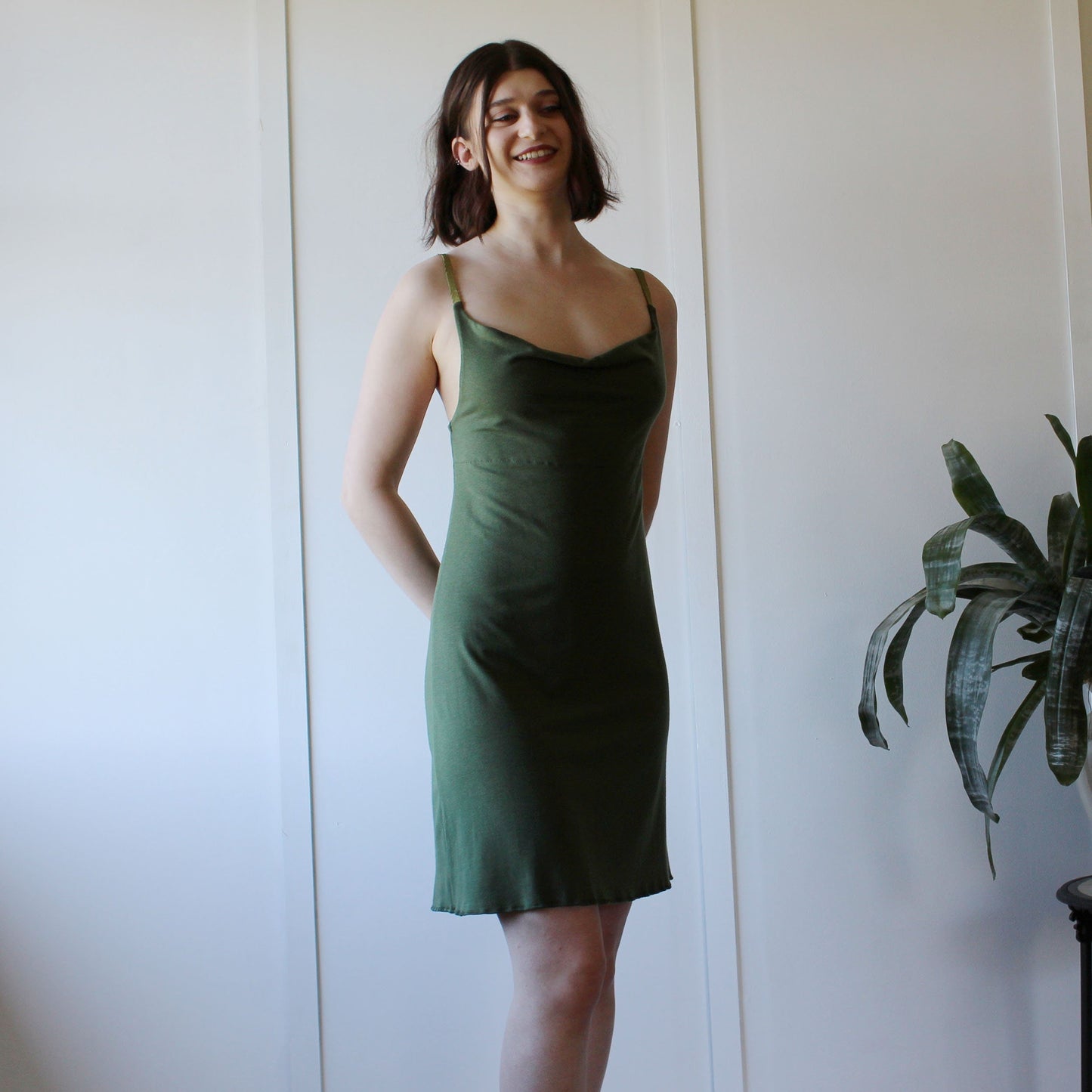Tencel and Organic Cotton Nightgown with a draped Neckline - Homeland Harvest