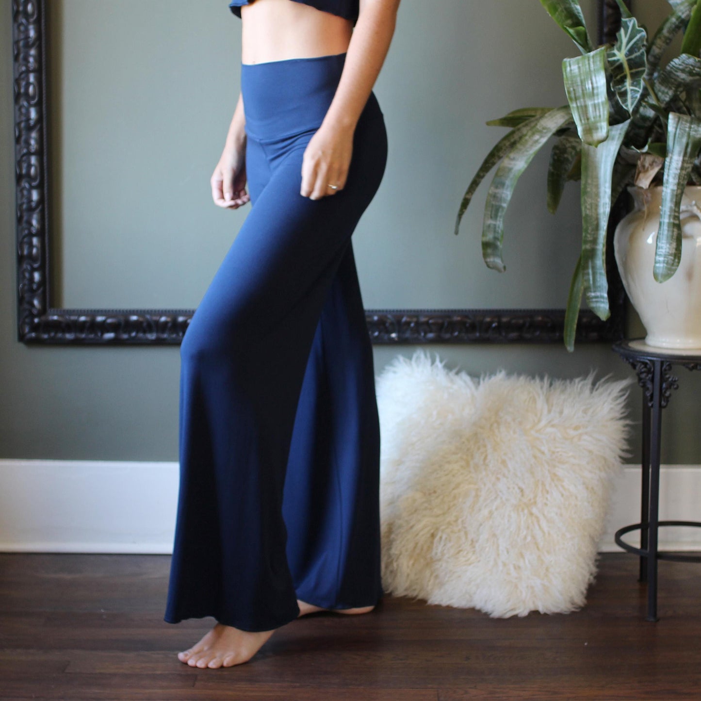 Wide Leg lounge pants with a Foldover Waist - Homeland Harvest