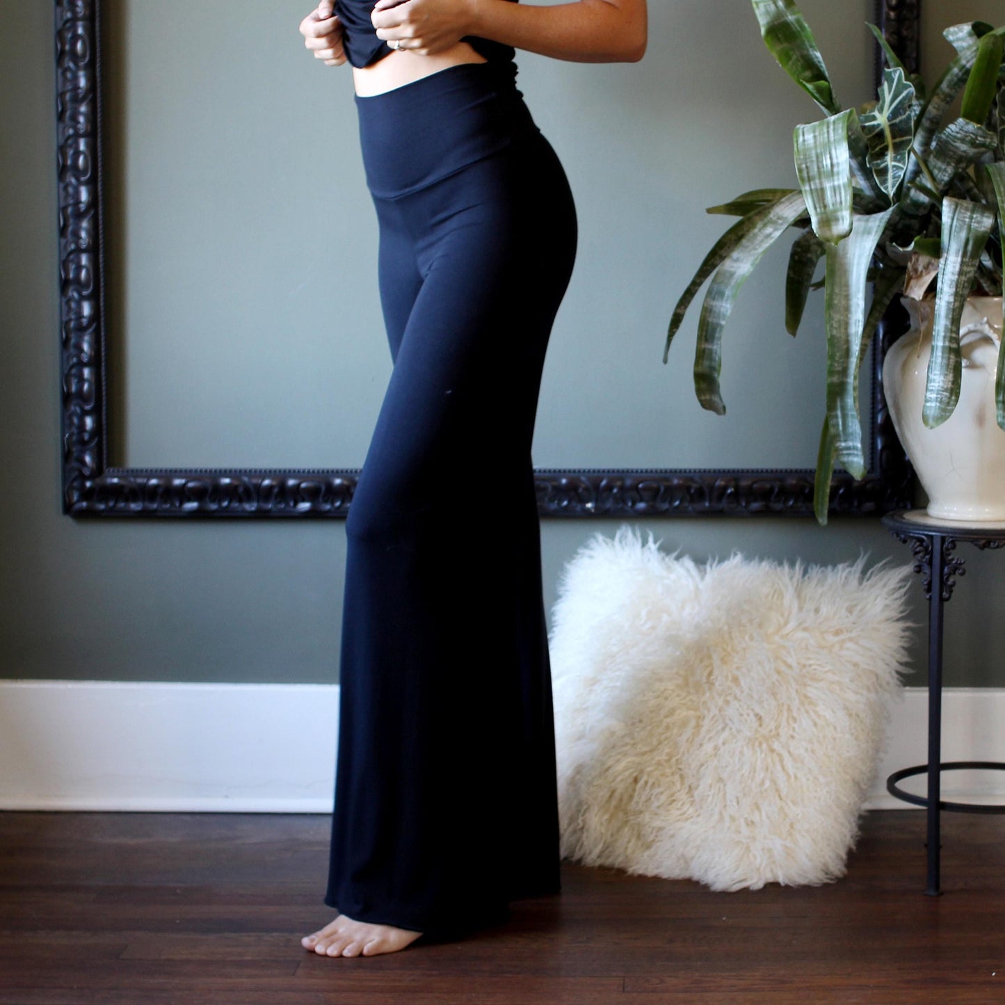 Bamboo Lounge Pants with Foldover Waistband - Homeland Harvest