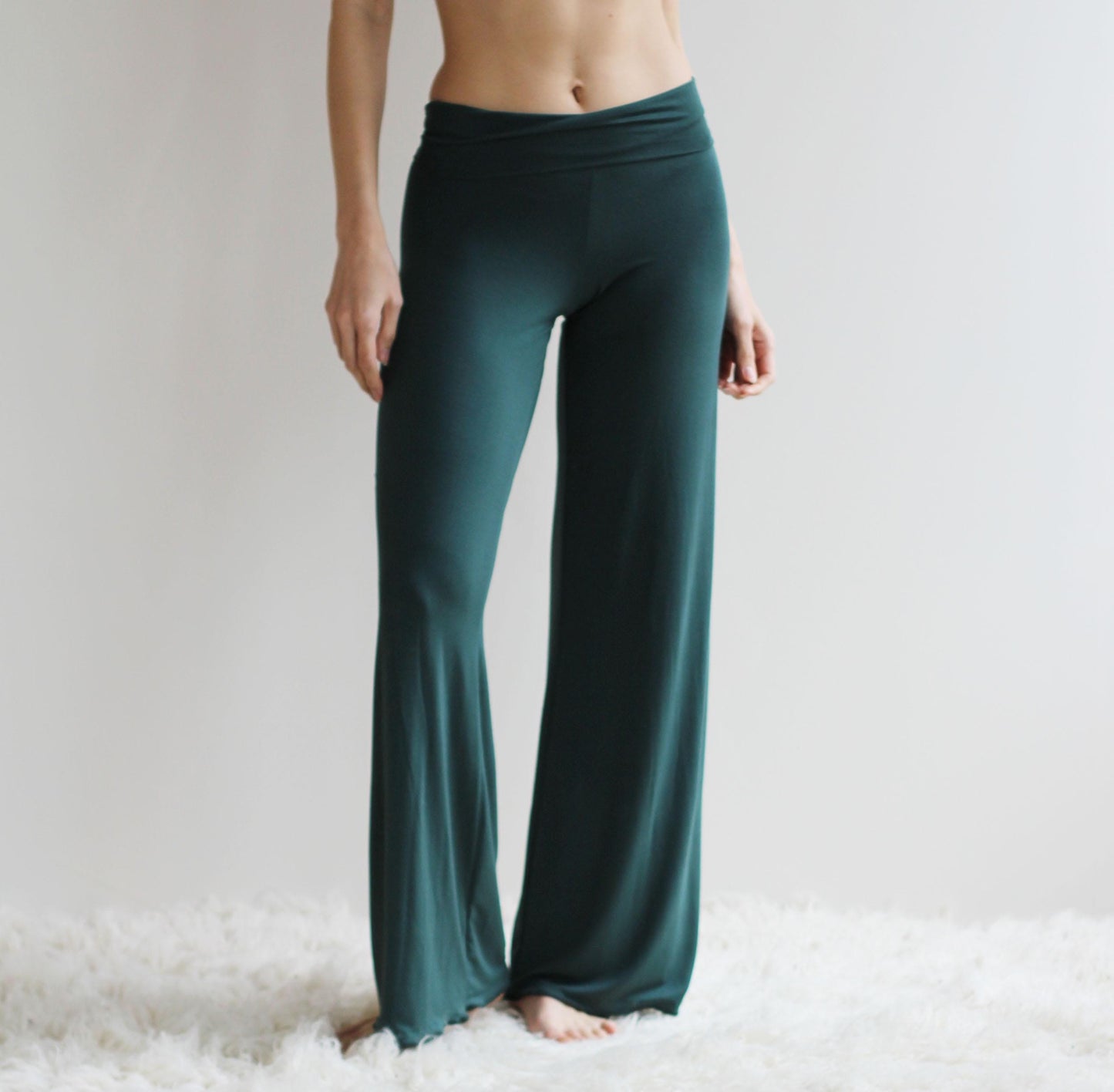 Wide Leg lounge pants with a Foldover Waist - Homeland Harvest