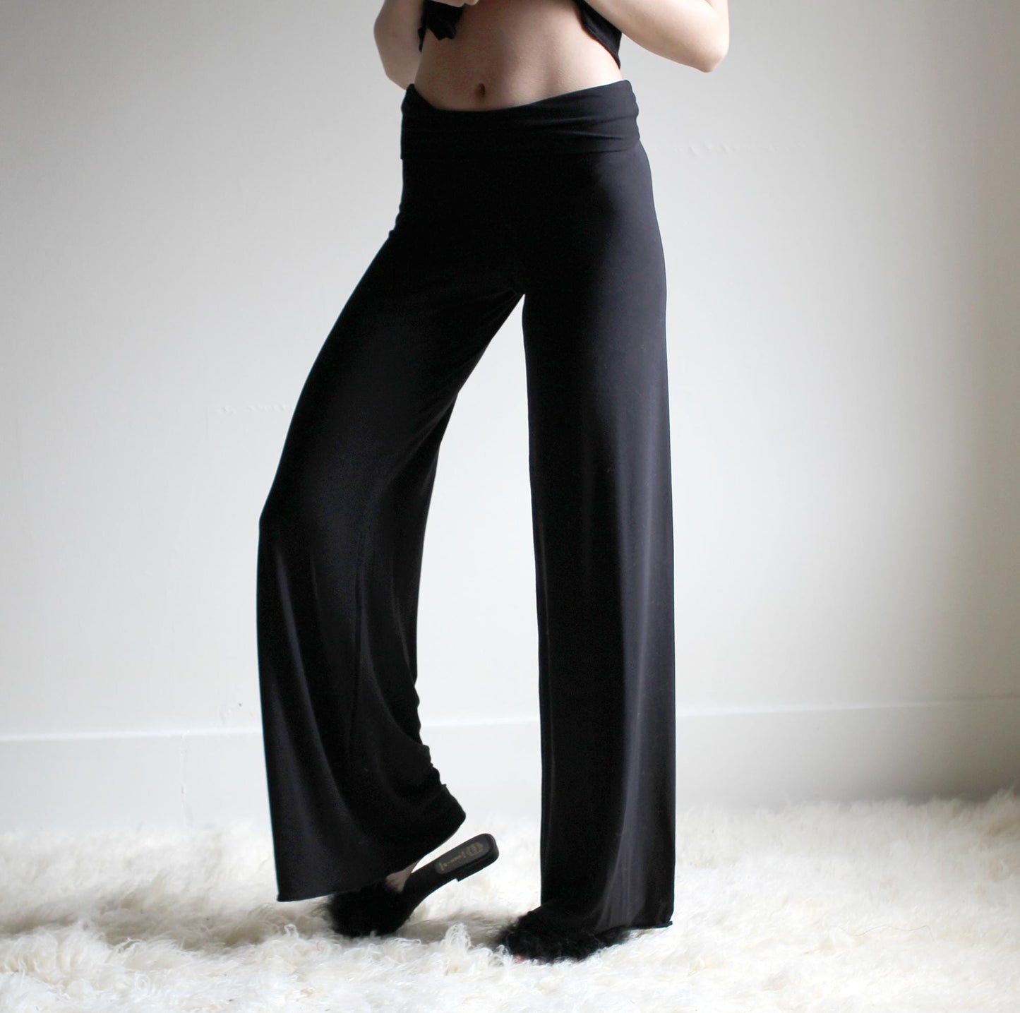 Wide Leg lounge pants with a Foldover Waist - Homeland Harvest