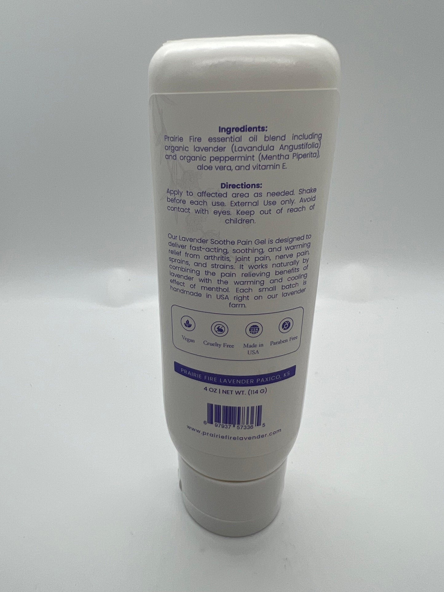 Lavender & Menthol Soothe Pain Gel - 4 oz. (Prairie Fire Lavender Farm Richter's)