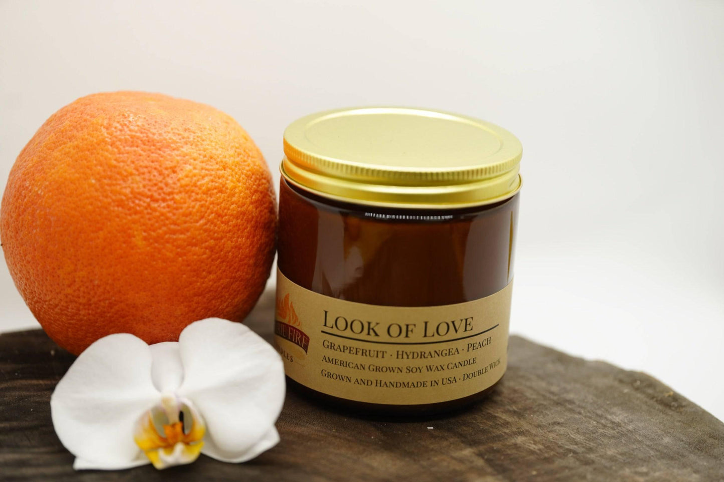 Look of Love Soy Wax Candle | 16 oz Double Wick Amber Apothecary Jar