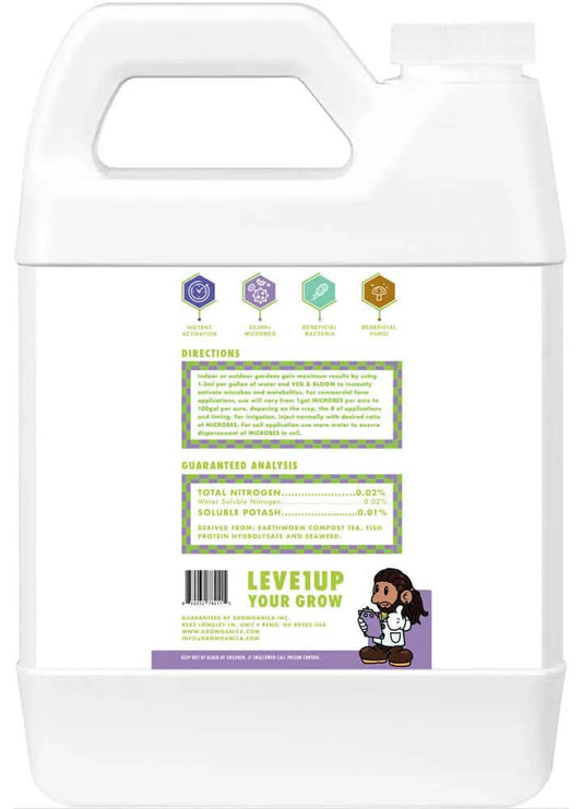 Growganica Microbes | Organic Full Spectrum Microbial Inoculant | Nitrogen Fixing, Boosts Soil Health, Root Growth & Nutrient Uptake