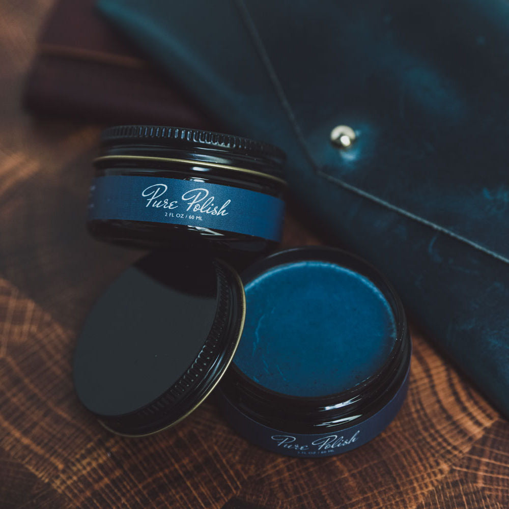 Navy Blue Leather Cream Polish - Homeland Harvest