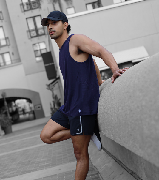 Eucalyptus Performance Tank - Navy - Homeland Harvest